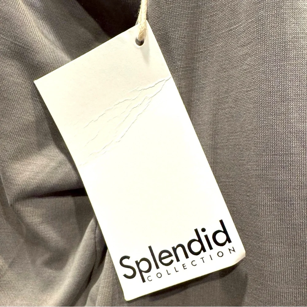 SPLENDID Strappy Racer Twist Back Tank Top Gray NWT Medium - Picture 4 of 5